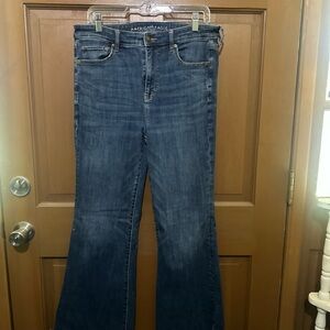 American Eagle Outfitters Blue Flare & Wide Leg Jeans